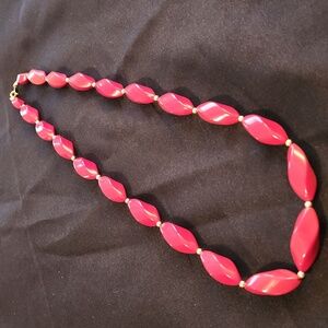 Trifari red beaded necklace